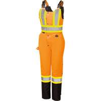 5040BBW Women's High-Visibility Waterproof Safety Overalls, Polyester, X-Small, Black/High Visibility Orange Duraquip Inc