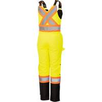 5041BBW Women's High-Visibility Waterproof Safety Overalls, Polyester, X-Small, Black/High Visibility Lime-Yellow Duraquip Inc