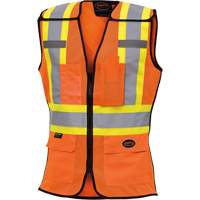 486 Women's High-Visibility Safety Tear-Away Vest, High Visibility Orange, X-Small, Polyester Duraquip Inc