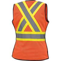 486 Women's High-Visibility Safety Tear-Away Vest, High Visibility Orange, X-Small, Polyester Duraquip Inc