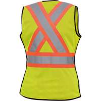 489 Women's High-Visibility Safety Tear-Away Vest, High Visibility Lime-Yellow, X-Small, Polyester Duraquip Inc