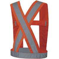 5491 High-Visibility 4" Wide Adjustable Safety Sash, Meets/Exceeds CSA Z96 Class 2 - Level 2, High Visibility Orange, Silver Reflective Colour, One Size Duraquip Inc