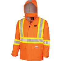5884 Flash-Gard&reg; FR/Arc-Rated Waterproof Jacket with Hood, Small, High Visibility Orange, 51 cal/cm² Duraquip Inc