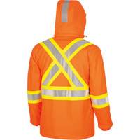 5884 Flash-Gard&reg; FR/Arc-Rated Waterproof Jacket with Hood, Small, High Visibility Orange, 51 cal/cm² Duraquip Inc