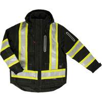 Ripstop 4-in-1 Safety Jacket, Polyester, Black, X-Small Duraquip Inc