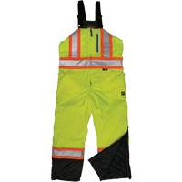 Ripstop Insulated Safety Bib Overall, Polyester, X-Small, High Visibility Lime-Yellow Duraquip Inc