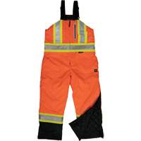 Ripstop Insulated Safety Bib Overall, Polyester, X-Small, High Visibility Orange Duraquip Inc