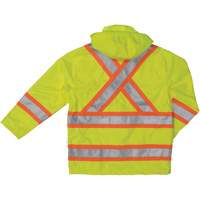 Ripstop Safety Rain Jacket, Polyester, X-Small, High Visibility Lime-Yellow Duraquip Inc