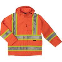 Ripstop Safety Rain Jacket, Polyester, X-Small, High Visibility Orange Duraquip Inc