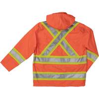 Ripstop Safety Rain Jacket, Polyester, X-Small, High Visibility Orange Duraquip Inc