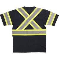 Short Sleeve Safety T-Shirt, Cotton, X-Small, Black Duraquip Inc