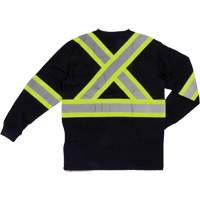 T-shirt de sécurité à manches longues, Coton, T-petit, Noir SHJ005 | Duraquip Inc