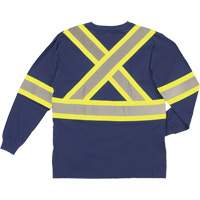 T-shirt de sécurité à manches longues, Coton, T-petit, Bleu marine SHJ014 | Duraquip Inc