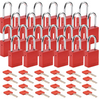 Cadenas de s&eacute;curit&eacute;, Cadenas de s&eacute;curit&eacute;, Cl&eacute;s diff&eacute;rentes, Aluminium, Largeur de 1-1/2" Duraquip Inc