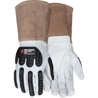 Leather Welding Work Gloves, Medium, Goatskin Palm, Gauntlet Cuff Duraquip Inc