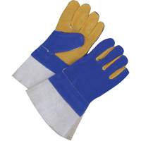 Gants pour soudeur doubl&eacute;s avec poignet de 5", Cuir de vache refendu, Taille 2T-Grand Duraquip Inc
