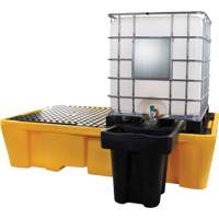 Double palette de d&eacute;versements IBC, Capacit&eacute; de d&eacute;versement 317 gal. US, 89" x 57" x 23" Duraquip Inc