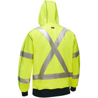 Bisley&reg; X-Back Full Zip Hooded Sweatshirt with Sherpa Lining, Small, High Visibility Lime-Yellow Duraquip Inc