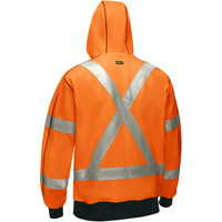 Bisley&reg; X-Back Full Zip Hooded Sweatshirt with Sherpa Lining, Small, High Visibility Orange Duraquip Inc