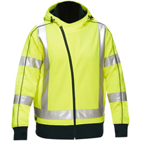Bisley&reg; X-Back Women's Contoured Full Zip Hooded Sweatshirt with Sherpa Lining, Small, High Visibility Lime-Yellow Duraquip Inc