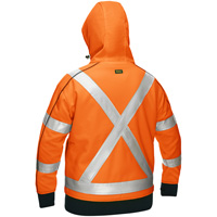 Bisley&reg; X-Back Women's Contoured Full Zip Hooded Sweatshirt with Sherpa Lining, Small, High Visibility Orange Duraquip Inc