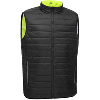 Bisley&reg; X-Back Reversible Puffer Vest, High Visibility Lime-Yellow, Small, Polyester Duraquip Inc
