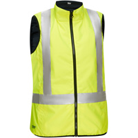 Bisley&reg; X-Back Women's Contoured Reversible Puffer Vest, High Visibility Lime-Yellow, Small, Polyester Duraquip Inc