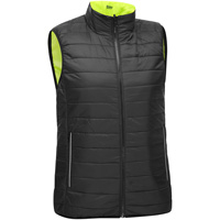 Bisley&reg; X-Back Women's Contoured Reversible Puffer Vest, High Visibility Lime-Yellow, Small, Polyester Duraquip Inc