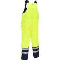 Bisley&reg; Extreme Cold Bib Overall, Polyester, Small, High Visibility Lime-Yellow Duraquip Inc