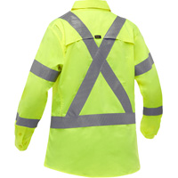 Chemise de travail &agrave; manches longues et X au dos Bisley avec X-Airflow pour femmes, Poly-coton, Petit, Jaune lime haute visibilit&eacute; Duraquip Inc