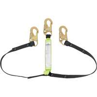 SA-64000-4 Shock Absorbing Lanyard, 4', Snap Hook Center, Snap Hook Leg Ends, Polyester Duraquip Inc