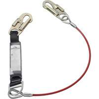 SA-5500-4 Shock Absorbing Lanyard, 4', Snap Hook Center, Snap Hook Leg Ends, Galvanized Steel Duraquip Inc