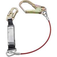 SA-5502-6 Shock Absorbing Lanyard, 6', Form Hook Center, Snap Hook Leg Ends, Galvanized Steel Duraquip Inc