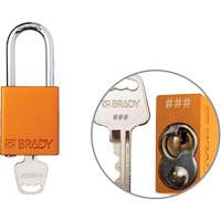 Cadenas de verrouillage de s&eacute;curit&eacute; Velocity Plus, Orange, Cl&eacute;s identiques, Aluminium, Largeur de 1-1/2" Duraquip Inc