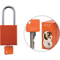 Cadenas de verrouillage de s&eacute;curit&eacute; Velocity Plus, Orange, Cl&eacute;s identiques, Aluminium, Largeur de 1-1/2" Duraquip Inc