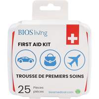 25-Piece Home & Travel First Aid Kit, Plastic B Duraquip Inc