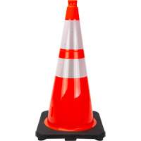 Premium Traffic Cone, 28", Orange, 4" & 6" Reflective Collar(s) Duraquip Inc