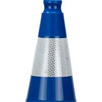 Premium Traffic Cone, 28", Blue, 4" Reflective Collar(s) Duraquip Inc