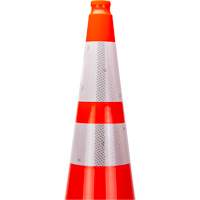 Premium Traffic Cone, 36", Orange, 4" & 6" Reflective Collar(s) Duraquip Inc