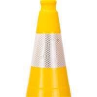 Premium Traffic Cone, 28", Yellow, 4" Reflective Collar(s) Duraquip Inc