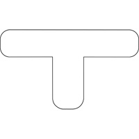 Formes pour le marquage des planchers, T, 9,5" lo x 6,5" la, Blanc, Vinyle Duraquip Inc