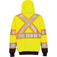 Contrast-Striped Safety Hoodie, Small, Black/High Visibility Lime-Yellow Duraquip Inc