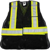 CSA Compliant Surveyor Vest, Black, Medium, Polyester Duraquip Inc