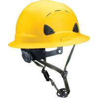Fibre Metal Climbing Style Helmet with Full Brim, Meets CSA Type 2, Ratchet Suspension, Vented Duraquip Inc
