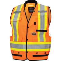 6680 High-Visibility Antimicrobial Mesh-Back Surveyor Vest, High Visibility Orange, Small, Polyester Duraquip Inc