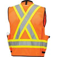 6680 High-Visibility Antimicrobial Mesh-Back Surveyor Vest, High Visibility Orange, Small, Polyester Duraquip Inc