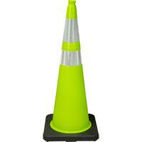 Premium Traffic Cone, 36", Lime Green, 4" & 6" Reflective Collar(s) Duraquip Inc