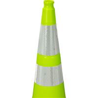 Premium Traffic Cone, 36", Lime Green, 4" & 6" Reflective Collar(s) Duraquip Inc