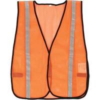 Compact Mesh Safety Vest, High Visibility Orange, Polyester Duraquip Inc