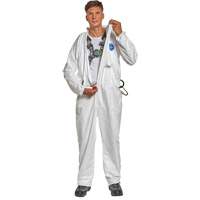 Harness-Compatible Disposable Coverall, Small, White, Tyvek&reg; 500 Duraquip Inc